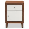Harlow Mid-Century Modern Scandinavian Style Wood 1-Drawer And 1-Door Nightstand - White And Walnut - Baxton Studio 1 Harlow Mid-Century Modern Scandinavian Style Wood 1-Drawer And 1-Door Nightstand - White And Walnut - Baxton Studio -Baxton Studio GUEST f0ee172e 9471 4307 8a4c daaf9f6cc4b6