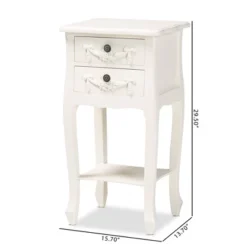 Eliya Wood 2 Drawer Nightstand White - Baxton Studio -Baxton Studio GUEST f1f5d01f bec4 4217 b1c4 fb0ec0dd067e