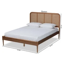 Queen Elston Wood And Synthetic Rattan Platform Bed - Baxton Studio -Baxton Studio GUEST f1ffc7e0 4607 43fc b211 8161bbd5733a