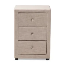 Tessa 3 Drawer Nightstand - Baxton Studio