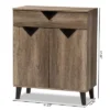 Wales Modern And Contemporary Wood Shoe Storage Cabinet Light Brown - Baxton Studio