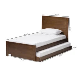 Twin Catalina Modern Classic Mission Style Finished Wood Platform Bed With Trundle - Baxton Studio -Baxton Studio GUEST f426d233 249f 4d85 b335 13b646c56ed8