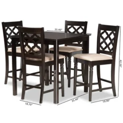 5pc Ramiro Wood Pub Set - Baxton Studio -Baxton Studio GUEST f46eaded 7b3a 46dd 8305 428a47bbba3c