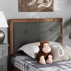 Abner Fabric Upholstered Wood Headboard - Baxton Studio -Baxton Studio GUEST f4d2591f 0231 4f1b b298 f3663e26728b