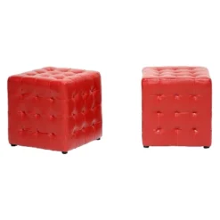 Set Of 2 Siskal Modern Cube Ottoman - Baxton Studio -Baxton Studio GUEST f4e7f1ae 52b9 41af a04b 6def2eff20eb