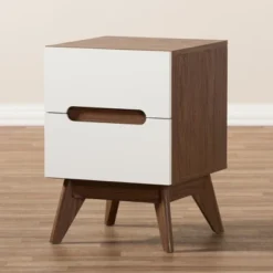 Calypso Mid - Century Modern Wood 3 - Drawer Storage Nightstand - Brown - Baxton Studio 14 Calypso Mid - Century Modern Wood 3 - Drawer Storage Nightstand - Brown - Baxton Studio -Baxton Studio GUEST f4f024b5 b808 417f b1e7 0d70373e0a67