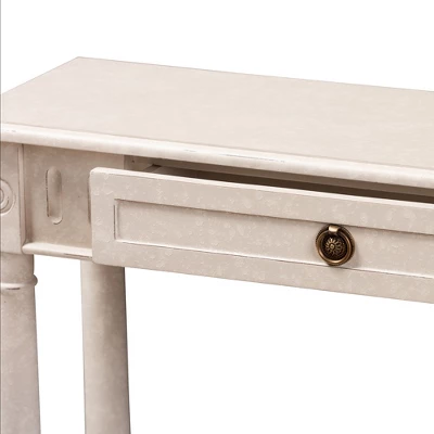 Ariella Whitewashed 1 Drawer End Table White - Baxton Studio 4 Ariella Whitewashed 1 Drawer End Table White - Baxton Studio - Image 2