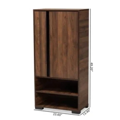 Raina Two-Tone Wood 2 Door Shoe Storage Cabinet Walnut Brown/Black - Baxton Studio -Baxton Studio GUEST f6ce3026 bf27 4589 a9f0 2cb0e43d7931