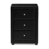Tessa Faux Leather Upholstered 3 Drawer Nightstand Black - Baxton Studio -Baxton Studio GUEST f731bb91 a5f1 4587 b45f fb0d97311c58