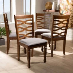 Set Of 4 Elijah Dining Chair Gray/Walnut - Baxton Studio 10 Set Of 4 Elijah Dining Chair Gray/Walnut - Baxton Studio -Baxton Studio GUEST f7529b71 aa04 4305 a924 49c9801722fb
