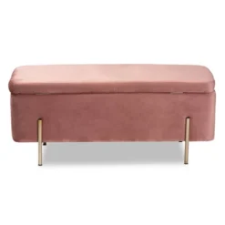 Rockwell Blush Velvet Metal Storage Bench Pink/Gold - Baxton Studio 15 Rockwell Blush Velvet Metal Storage Bench Pink/Gold - Baxton Studio -Baxton Studio GUEST f76b090b 95f3 408f a701 1ad7c6deac84