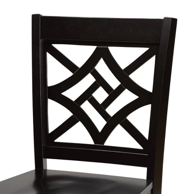 2pc Nicolette Wood Counter Height Barstools - Baxton Studio 5 2pc Nicolette Wood Counter Height Barstools - Baxton Studio - Image 3