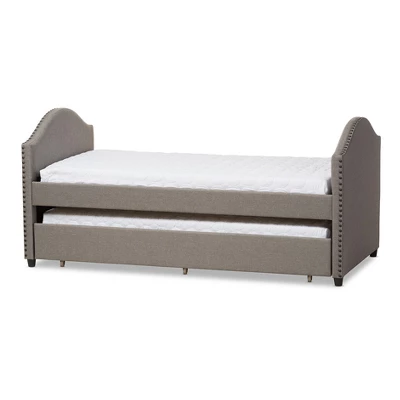 Twin Alessia Modern And Contemporary Fabric Upholstered Daybed With Guest Trundle Bed - Baxton Studio 7 Twin Alessia Modern And Contemporary Fabric Upholstered Daybed With Guest Trundle Bed - Baxton Studio - Image 5