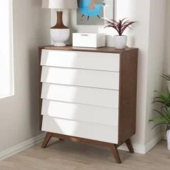 Hildon Mid-Century Modern Wood 5 Drawer Storage Chest Brown - Baxton Studio -Baxton Studio GUEST f9a507b2 9744 45df aa94 71c6d5c5d6d4