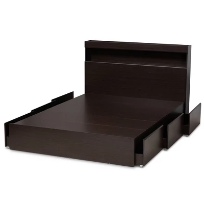 Queen 6 Drawer Blaine Wood Platform Storage Bed Dark Brown - Baxton Studio 6 Queen 6 Drawer Blaine Wood Platform Storage Bed Dark Brown - Baxton Studio - Image 4