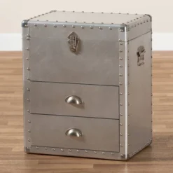 Serge Metal 2 Drawer Accent Storage Chest Silver - Baxton Studio -Baxton Studio GUEST fa009f94 ab4f 4d1d 9069 235abe7e2caa