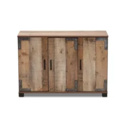 3 Door Cyrille Wood Shoe Cabinet Brown - Baxton Studio -Baxton Studio GUEST fa4433a7 b126 453a b9b3 007682238860