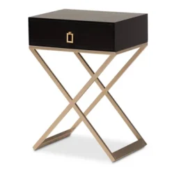 1 Drawer Patricia Brass Tone Metal Nightstand - Baxton Studio -Baxton Studio GUEST fa958dc3 520c 4786 9f59 296afb8af995