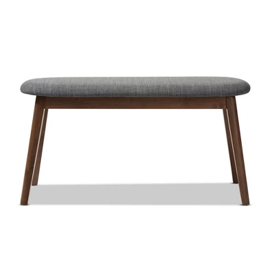 Baxton Studio Easton Mid Century Modern Walnut Finished Wood Fabric Upholstered Bench 3 Baxton Studio Easton Mid Century Modern Walnut Finished Wood Fabric Upholstered Bench