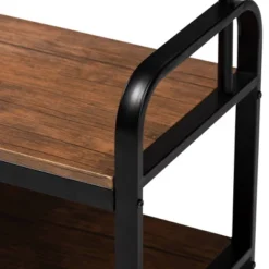 Aislin Distressed Wood And Metal Finished Entryway Hall Tree Brown/Black - Baxton Studio -Baxton Studio GUEST fb38f625 2931 42fc a78f d315dc65405d