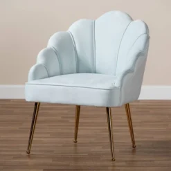 Cinzia Velvet Upholstered Seashell Shaped Accent Chair - Baxton Studio 18 Cinzia Velvet Upholstered Seashell Shaped Accent Chair - Baxton Studio -Baxton Studio GUEST fb68eb1d ae27 45b7 bc1d 042358bf448b