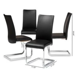 Set Of 4 Cyprien Modern And Contemporary Faux Leather Upholstered Dining Chairs - Baxton Studio -Baxton Studio GUEST fbcd04d0 aca3 4d85 8fb5 a02306aa7f38