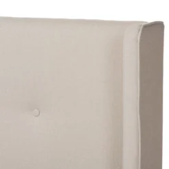 Brooklyn Mid Century Modern Walnut Wood Fabric Upholstered Platform Bed Beige - Baxton Studio 13 Brooklyn Mid Century Modern Walnut Wood Fabric Upholstered Platform Bed Beige - Baxton Studio -Baxton Studio GUEST fc43e29f 9fff 4d1b 9e6c 93bc1f361537