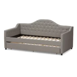 Twin Perry Modern And Contemporary Fabric Daybed With Trundle Light Gray - Baxton Studio -Baxton Studio GUEST fcd31db6 7316 403f 8970 c0b99d0160cd