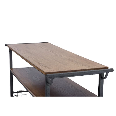 Lancashire Wood & Metal Kitchen Cart Brown - Baxton Studio 3 Lancashire Wood & Metal Kitchen Cart Brown - Baxton Studio