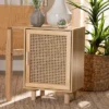 Maclean Rattan Wood 1 Door Nightstand Natural/Brown - Baxton Studio -Baxton Studio GUEST fe940f5f 6869 4b58 8034 285fa338a77f