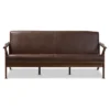 Bianca Mid-Modern Walnut Wood Distressed Faux Leather 3 Seater Sofa Dark Brown - Baxton Studio -Baxton Studio GUEST fec1e53e f027 4844 ade1 aac8dabc6201