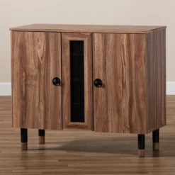 2 Door Valina Wood Entryway Shoe Storage Cabinet Brown - Baxton Studio -Baxton Studio GUEST fec7a2b1 03e7 44b5 92d9 be3b39a9acf3